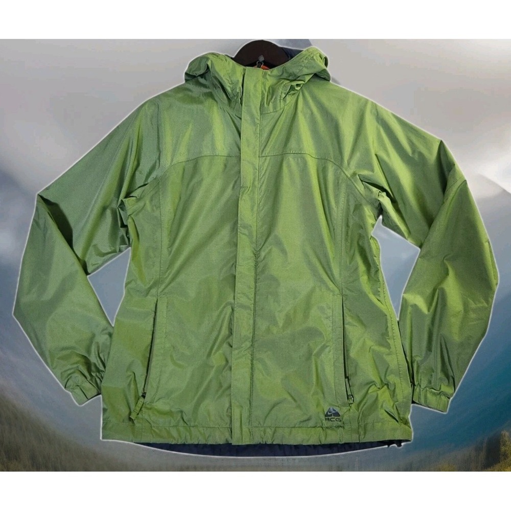 Vintage Nike ACG FitStorm Rain Jacket Green Womens Small Windbreaker Lightweight